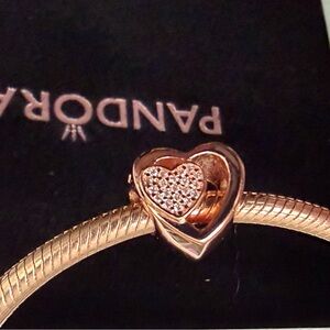 Pandora Rose Gold Joined Together Floating Heart Charm
